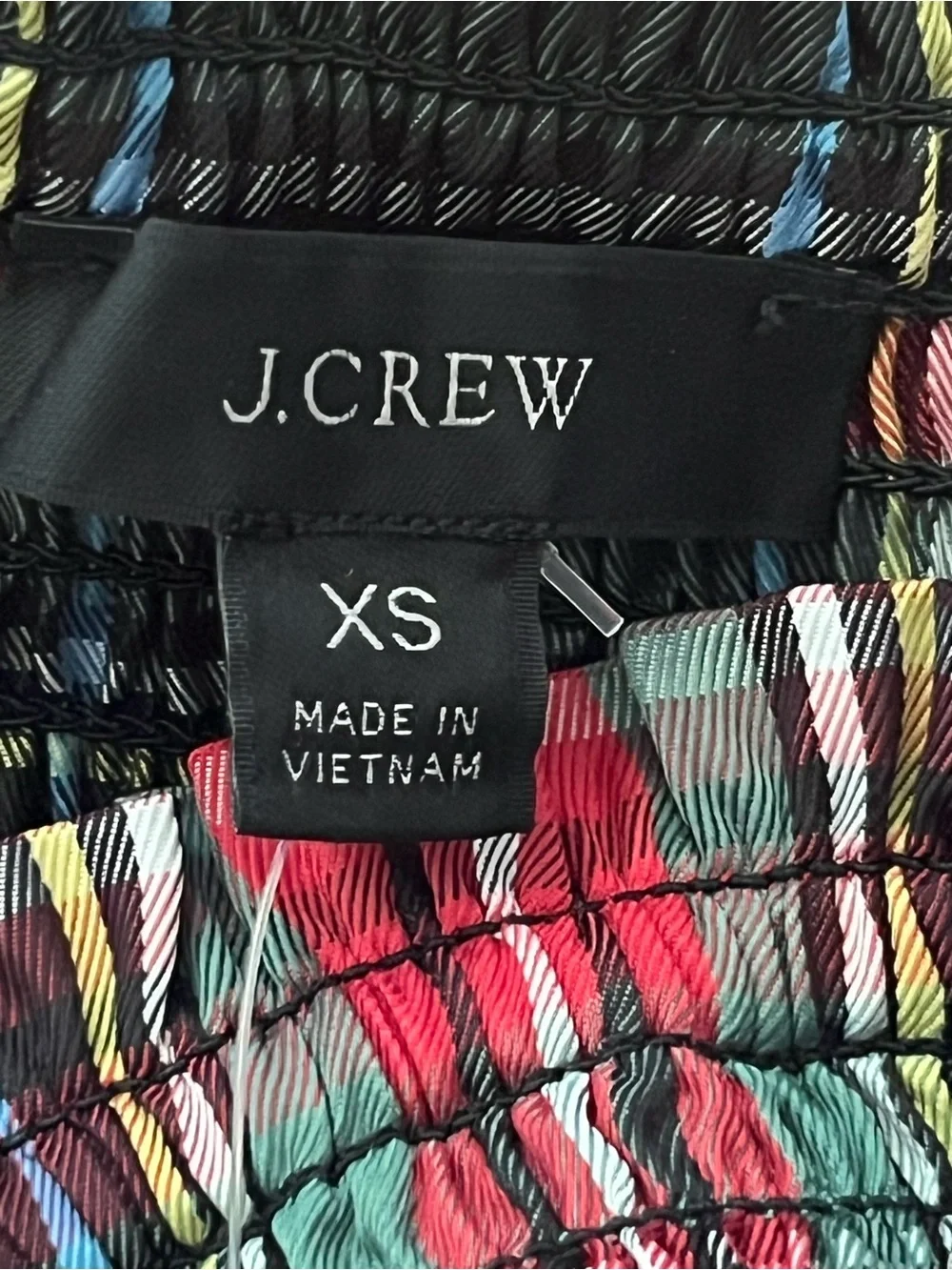 J.Crew Puff-Sleeve Smocked Top in Stewart Tartan Size XS Peplum Holiday